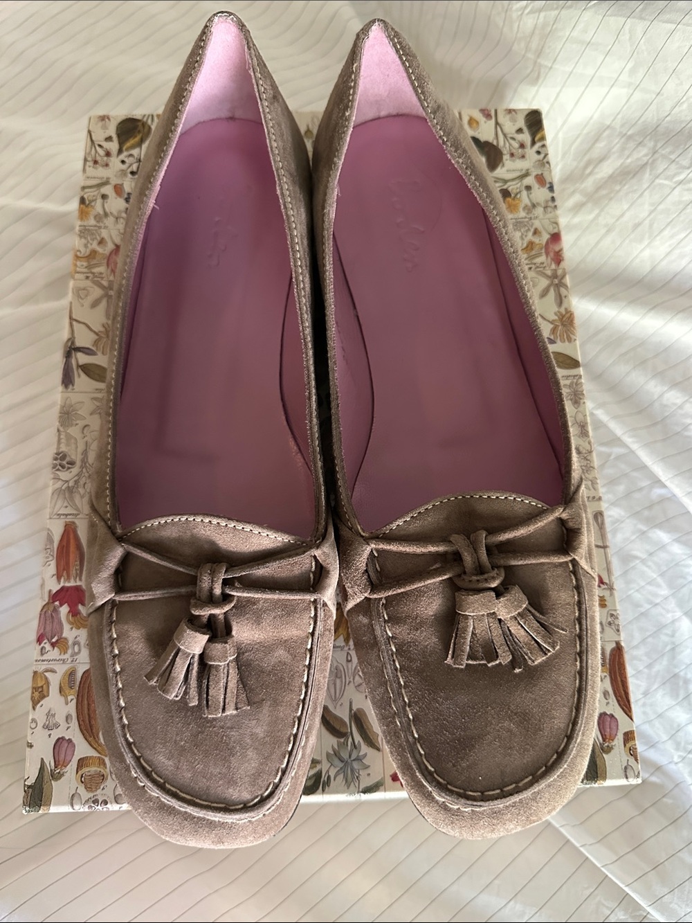 Boden - Taupe Suede Tassel Driving Loafers - 9.5